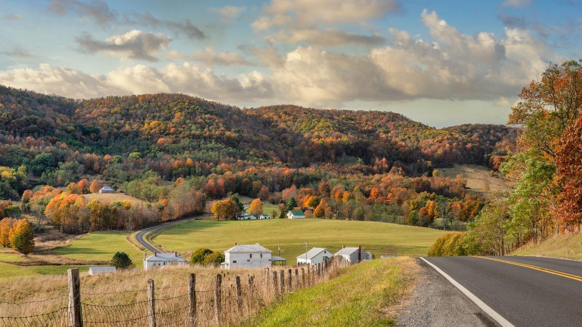 View of the Shenandoah Valley in the autumn.